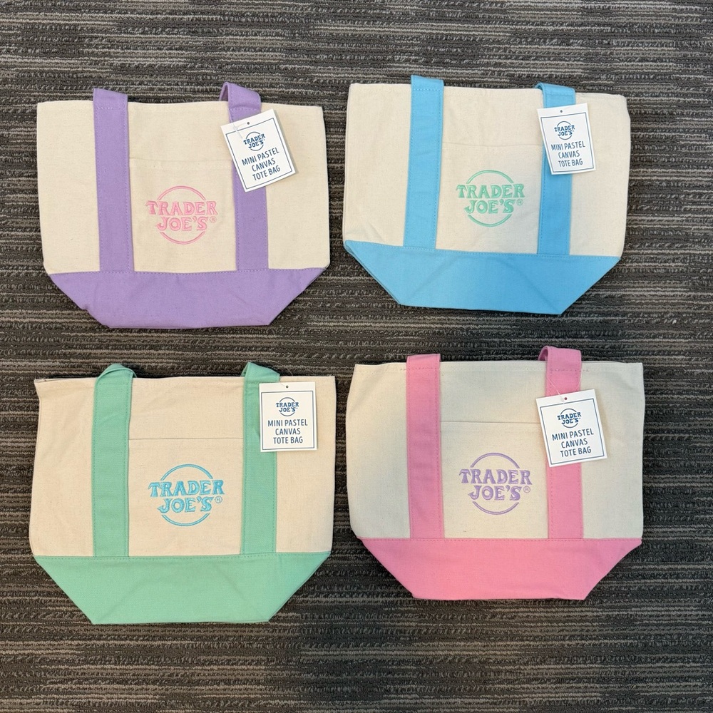 Trader Joe’s Mini Pastel Canvas Tote Bag - New With Tags (INDIVIDUALS)